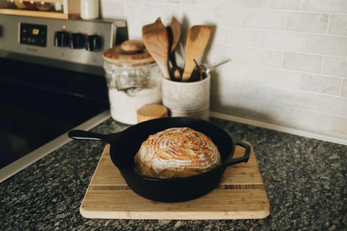 Skillet with food, illustrative cookware photograph